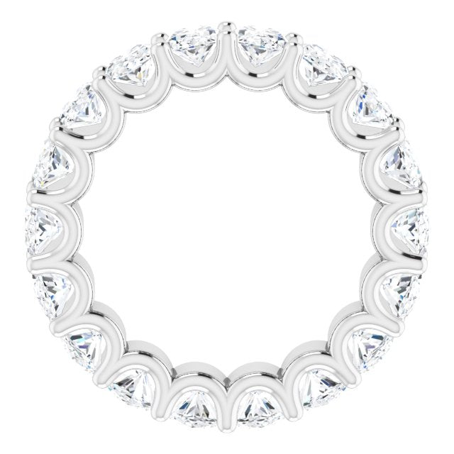 Platinum Oval Lab-Grown Diamond Shared U-Prong Eternity Band – 6x4 mm Stones - view 2