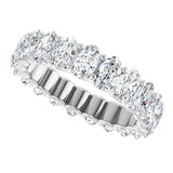 Platinum Oval Natural Diamond Shared U-Prong Eternity Band – 5x3 mm Stones - view 5