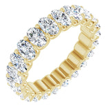 14K Gold Oval Lab-Grown Diamond Shared U-Prong Eternity Band – 5x3 mm Stones - Yellow Gold