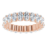 14K Gold Oval Lab-Grown Diamond Shared U-Prong Eternity Band – 5x3 mm Stones - Rose Gold - view 3