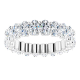 Platinum Oval Lab-Grown Diamond Shared U-Prong Eternity Band – 5x3 mm Stones - view 3