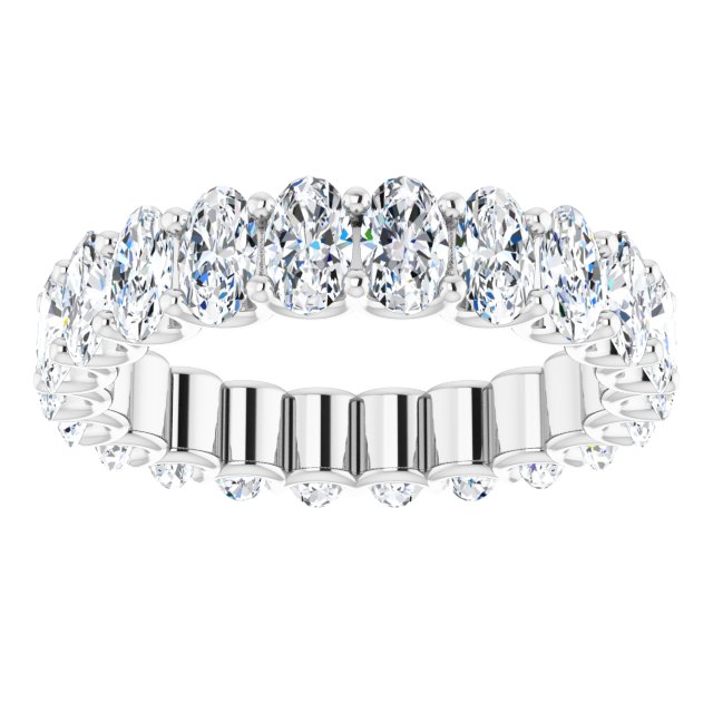 Platinum Oval Lab-Grown Diamond Shared U-Prong Eternity Band – 5x3 mm Stones - view 3