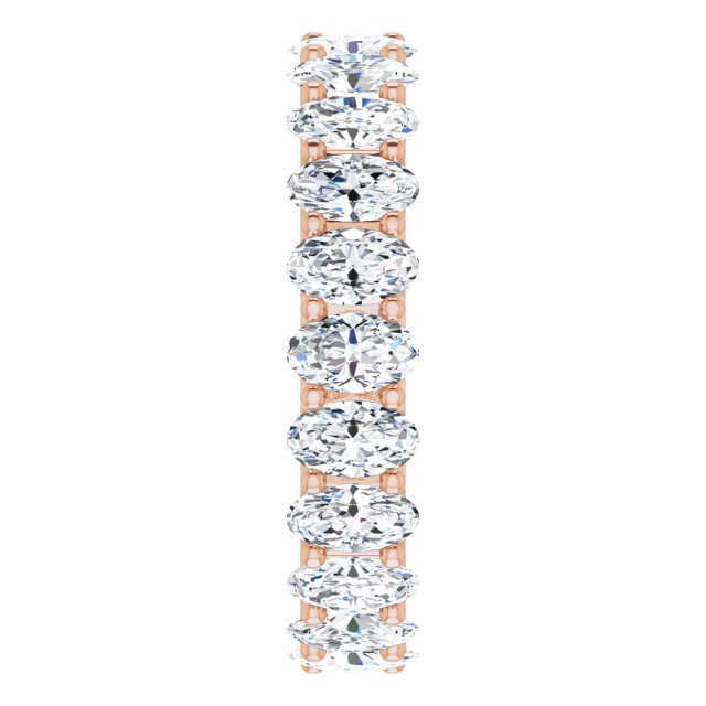 14K Gold Oval Lab-Grown Diamond Shared U-Prong Eternity Band – 5x3 mm Stones - Rose Gold - view 4