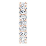 14K Gold Oval Natural Diamond Shared U-Prong Eternity Band – 5x3 mm Stones - Rose Gold - view 4