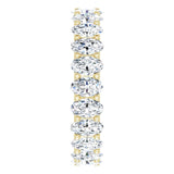 14K Gold Oval Natural Diamond Shared U-Prong Eternity Band – 5x3 mm Stones - Yellow Gold - view 4