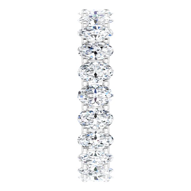 Platinum Oval Natural Diamond Shared U-Prong Eternity Band – 5x3 mm Stones - view 4