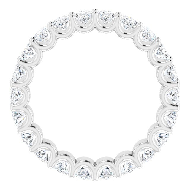 Platinum Oval Natural Diamond Shared U-Prong Eternity Band – 5x3 mm Stones - view 2