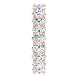 14K Gold Oval Natural Diamond Shared U-Prong Eternity Band – 5x3 mm Stones - Rose Gold - view 4