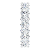 Platinum Oval Natural Diamond Shared U-Prong Eternity Band – 5x3 mm Stones - view 4
