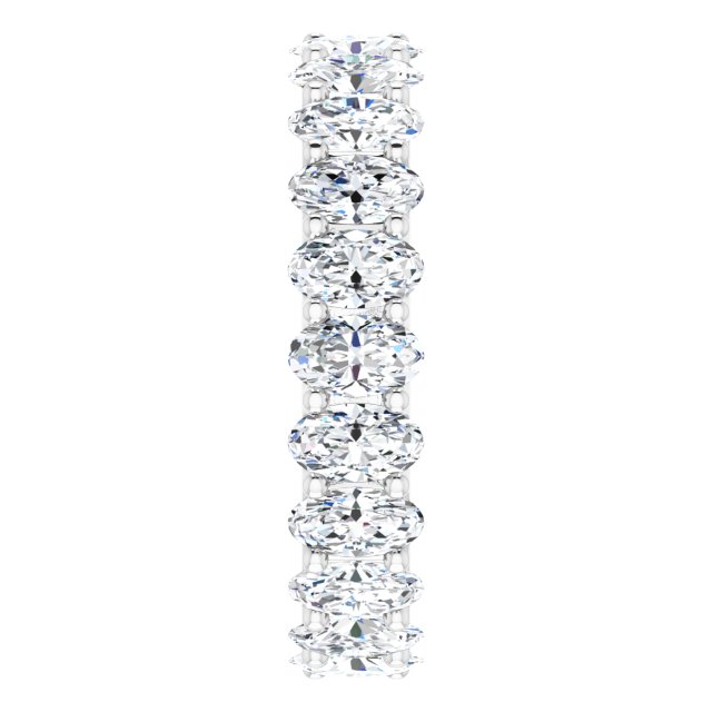 Platinum Oval Natural Diamond Shared U-Prong Eternity Band – 5x3 mm Stones - view 4