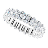 Platinum Oval Lab-Grown Diamond Shared U-Prong Eternity Band – 5x3 mm Stones - view 5