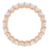 14K Gold Oval Lab-Grown Diamond Shared U-Prong Eternity Band – 5x3 mm Stones - Rose Gold - view 2