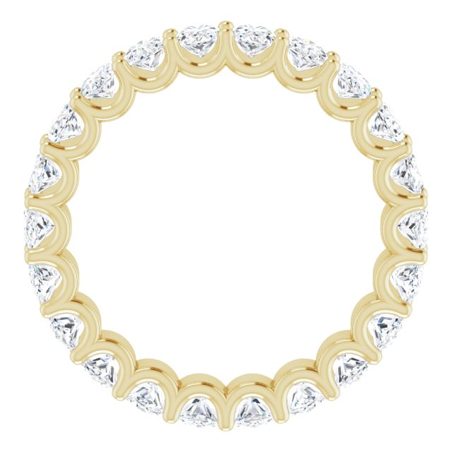 14K Gold Oval Lab-Grown Diamond Shared U-Prong Eternity Band – 5x3 mm Stones - Yellow Gold - view 2