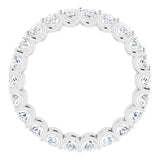 Platinum Oval Natural Diamond Shared U-Prong Eternity Band – 5x3 mm Stones - view 2