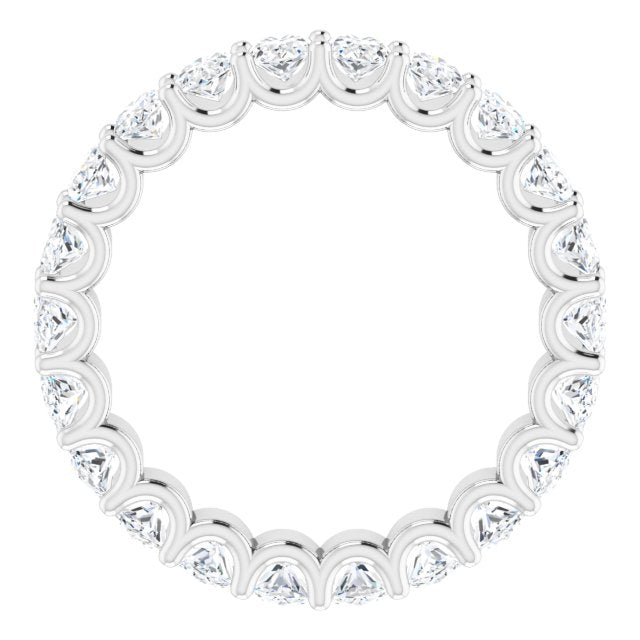 Platinum Oval Natural Diamond Shared U-Prong Eternity Band – 5x3 mm Stones - view 2