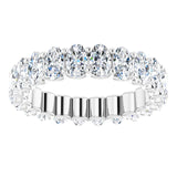 Platinum Oval Lab-Grown Diamond Shared U-Prong Eternity Band – 5x3 mm Stones - view 3