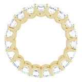 14K Gold Emerald Lab-Grown Diamond Shared U-Prong Eternity Band – 6x4 mm Stones - Yellow Gold - view 2