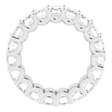 Platinum Emerald Lab-Grown Diamond Shared U-Prong Eternity Band – 6x4 mm Stones - view 2