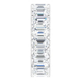Platinum Emerald Lab-Grown Diamond Shared U-Prong Eternity Band – 6x4 mm Stones - view 4