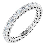 Platinum Round Lab-Grown Diamond Shared-Prong Eternity Band – 2 mm Stones (7/8–1 CTW)