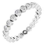 Platinum Round Natural Diamond Eternity Band – 1.5 mm Stones
