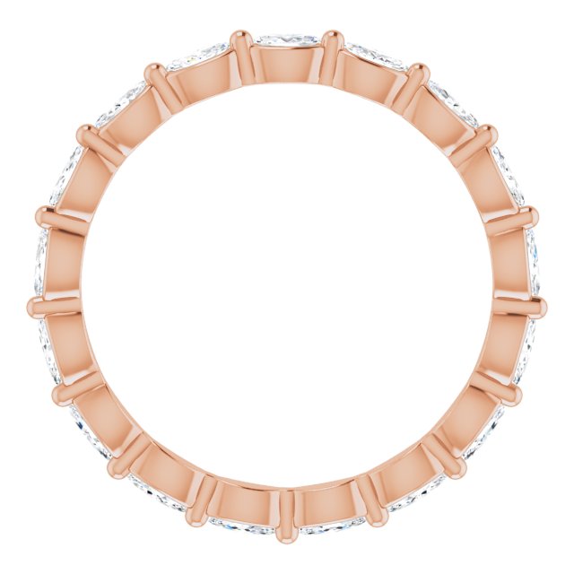 14K Gold Marquise Natural Diamond Eternity Band – 3.5x2 mm Stones - Rose Gold - view 2