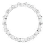 14K Gold Marquise Natural Diamond Eternity Band – 3.5x2 mm Stones - White Gold - view 2