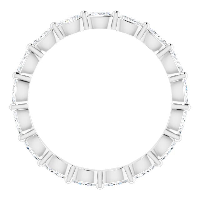 Platinum Marquise Natural Diamond Eternity Band – 3.5x2 mm Stones - view 2