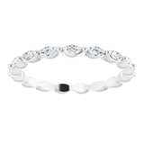 Platinum Marquise Natural Diamond Eternity Band – 3.5x2 mm Stones - view 3