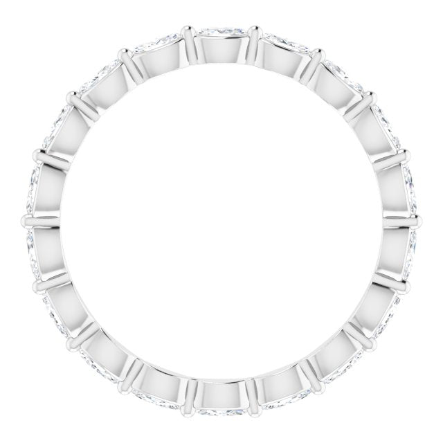 Platinum Marquise Natural Diamond Eternity Band – 3.5x2 mm Stones - view 2
