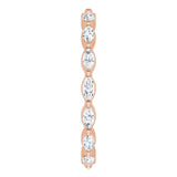 14K Gold Marquise Natural Diamond Eternity Band – 3.5x2 mm Stones - Rose Gold - view 4