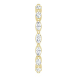 14K Gold Marquise Natural Diamond Eternity Band – 3x1.5 mm Stones - Yellow Gold - view 4