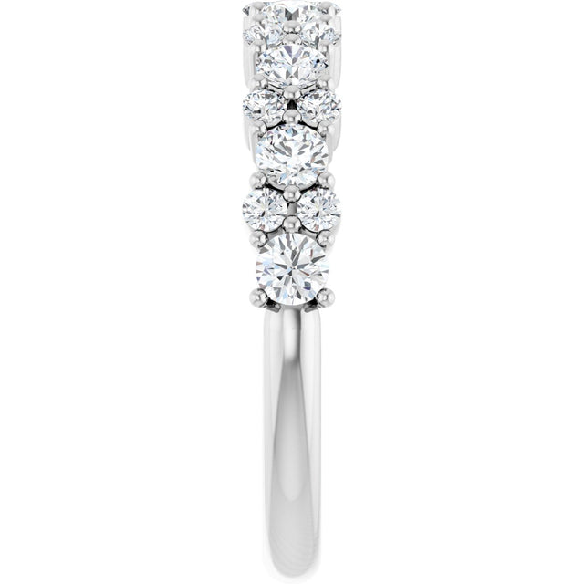 Platinum Round Natural Diamond Anniversary Band – 9/10 CTW - view 4