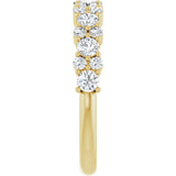 14K Gold Round Natural Diamond Anniversary Band – 9/10 CTW - Yellow Gold - view 4