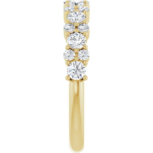 14K Gold Round Natural Diamond Anniversary Band – 9/10 CTW - Yellow Gold - view 4
