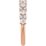 14K Gold Round Natural Diamond Anniversary Band – 9/10 CTW - Rose Gold - view 4