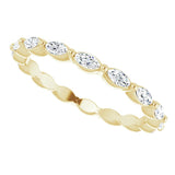 14K Gold Marquise Natural Diamond Eternity Band – 3x1.5 mm Stones - Yellow Gold - view 5