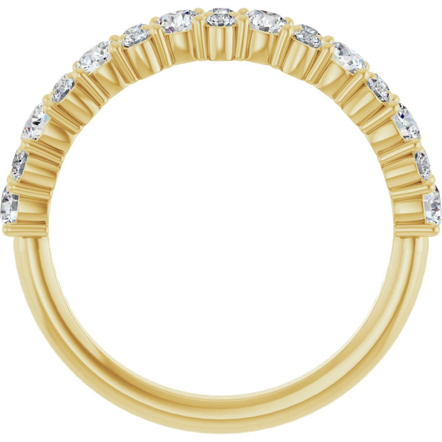 14K Gold Round Natural Diamond Anniversary Band – 9/10 CTW - Yellow Gold - view 2