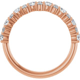 14K Gold Round Natural Diamond Anniversary Band – 9/10 CTW - Rose Gold - view 2