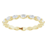 14K Gold Marquise Natural Diamond Eternity Band – 3x1.5 mm Stones - Yellow Gold - view 3