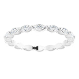 14K Gold Marquise Natural Diamond Eternity Band – 3x1.5 mm Stones - White Gold - view 3