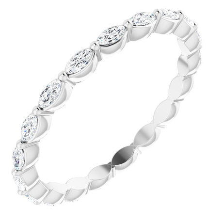 Platinum Marquise Natural Diamond Eternity Band – 3.5x2 mm Stones
