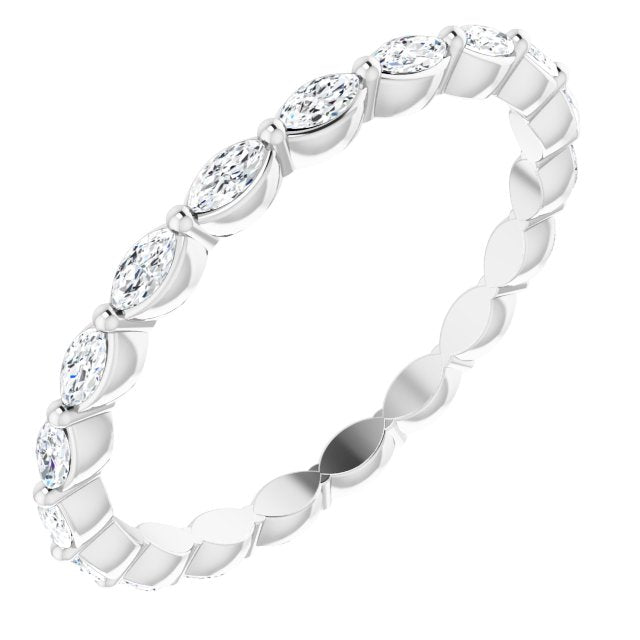 Platinum Marquise Natural Diamond Eternity Band – 3.5x2 mm Stones