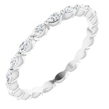 14K Gold Marquise Natural Diamond Eternity Band – 3.5x2 mm Stones - White Gold