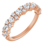 14K Gold Round Natural Diamond Anniversary Band – 9/10 CTW - Rose Gold