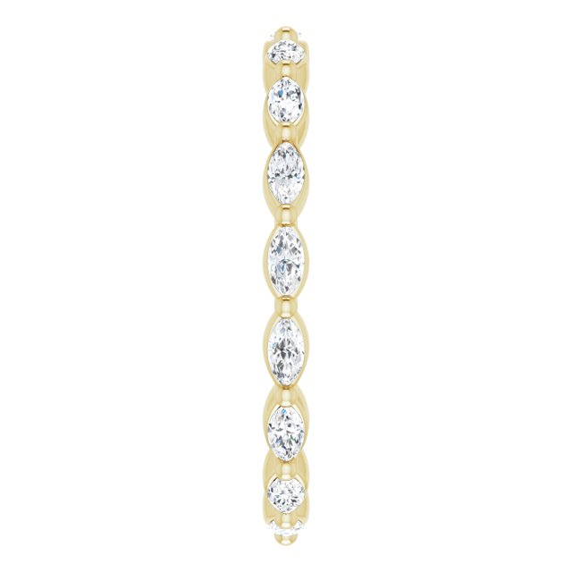 14K Gold Marquise Natural Diamond Eternity Band – 3.5x2 mm Stones - Yellow Gold - view 4