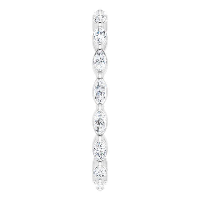Platinum Marquise Natural Diamond Eternity Band – 3.5x2 mm Stones - view 4