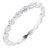 Platinum Marquise Natural Diamond Eternity Band – 3.5x2 mm Stones