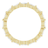 14K Gold Marquise Natural Diamond Eternity Band – 3x1.5 mm Stones - Yellow Gold - view 2