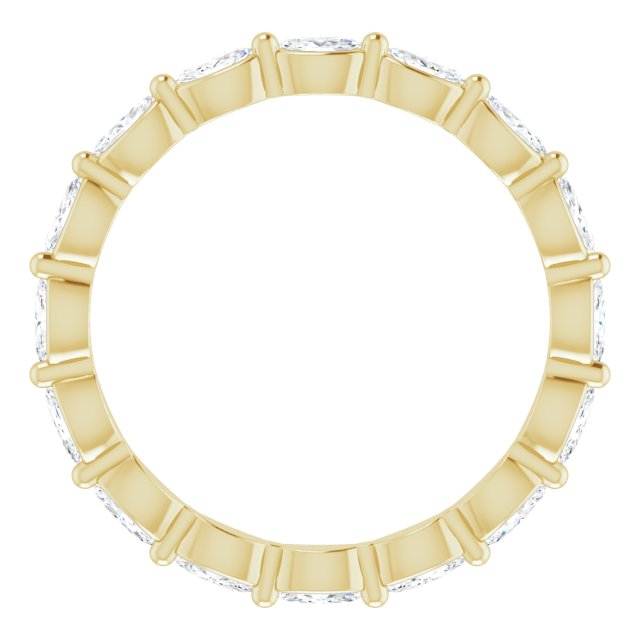 14K Gold Marquise Natural Diamond Eternity Band – 3x1.5 mm Stones - Yellow Gold - view 2